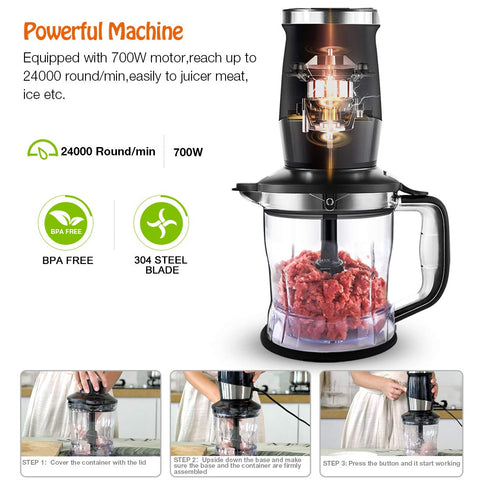 Goelunmy 1500ml food chopper for large batch prep