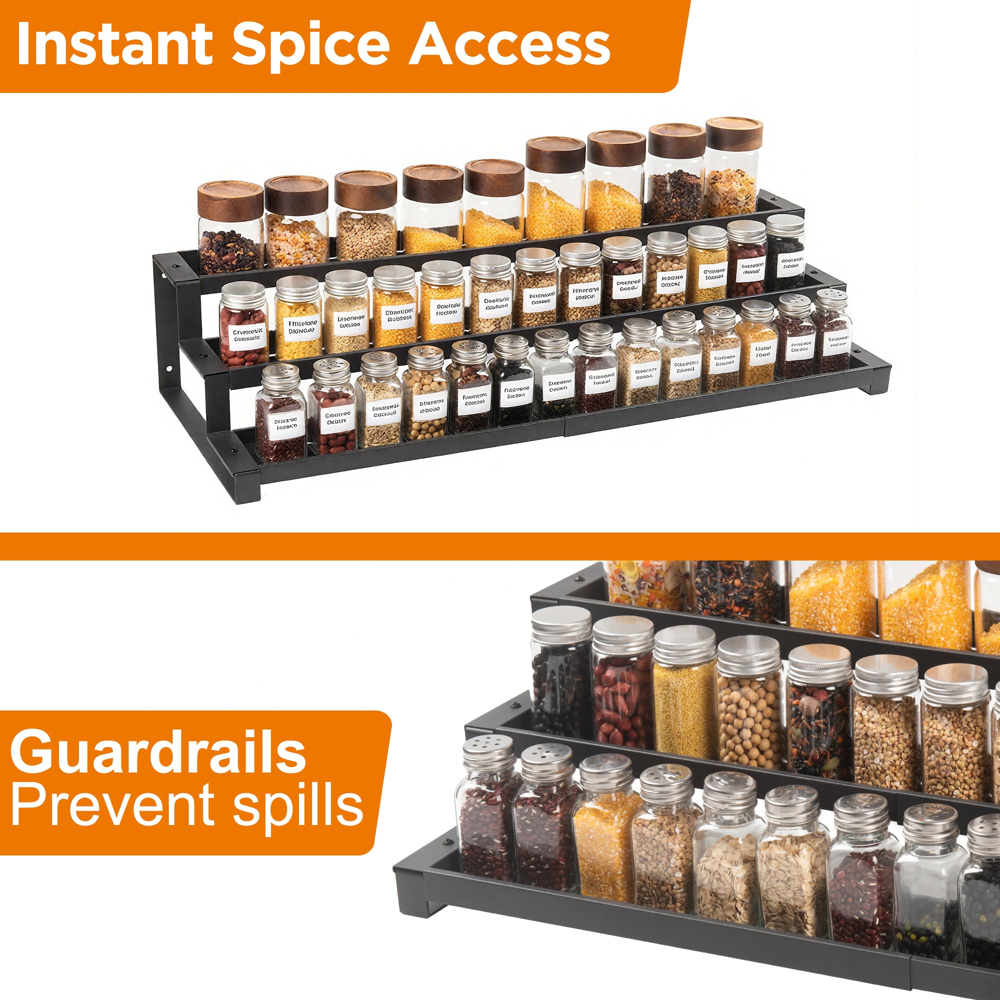 GOENDR spice rack labels visible for quick identification