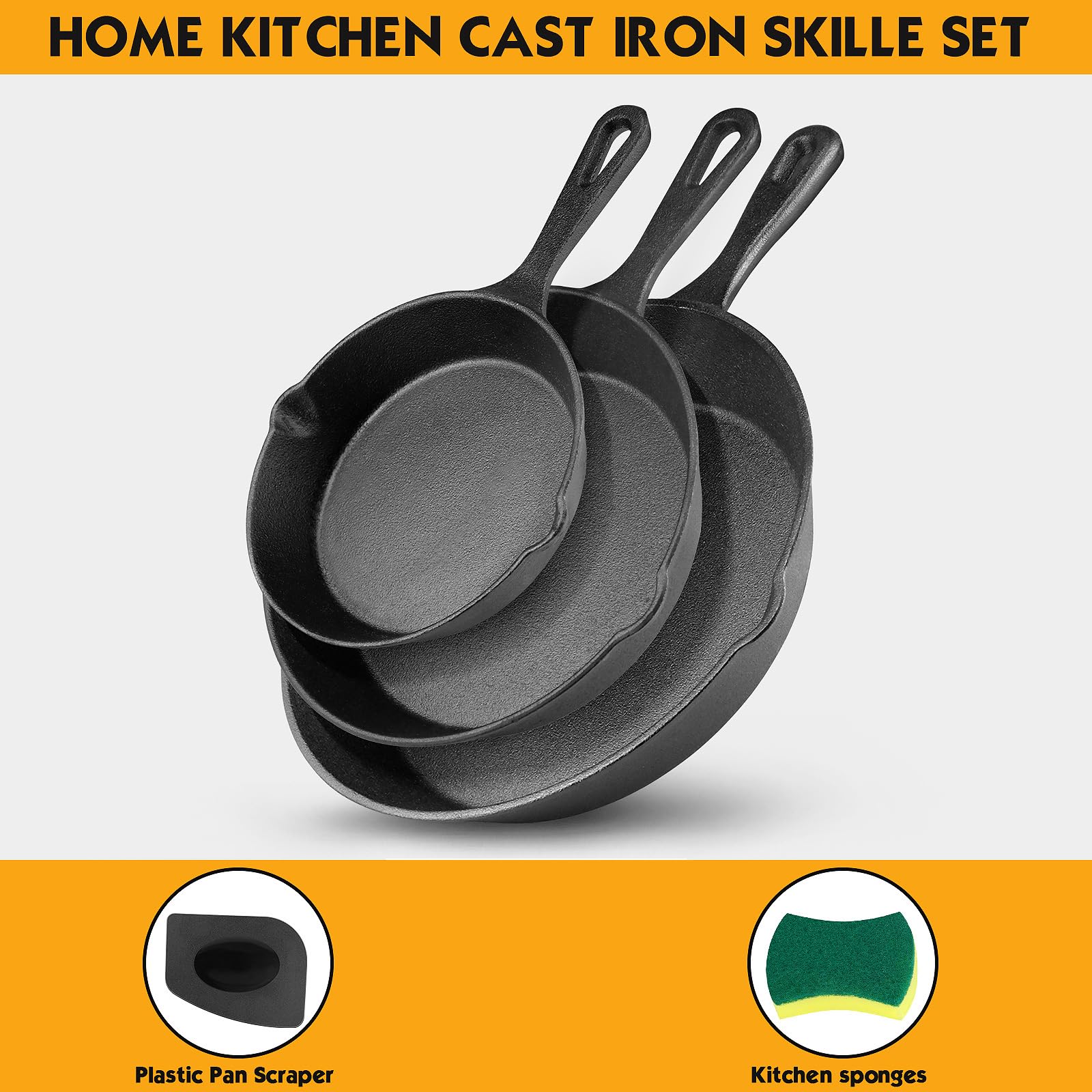 Goeszooin 10-inch cast iron skillet versatile for roasting and braising.