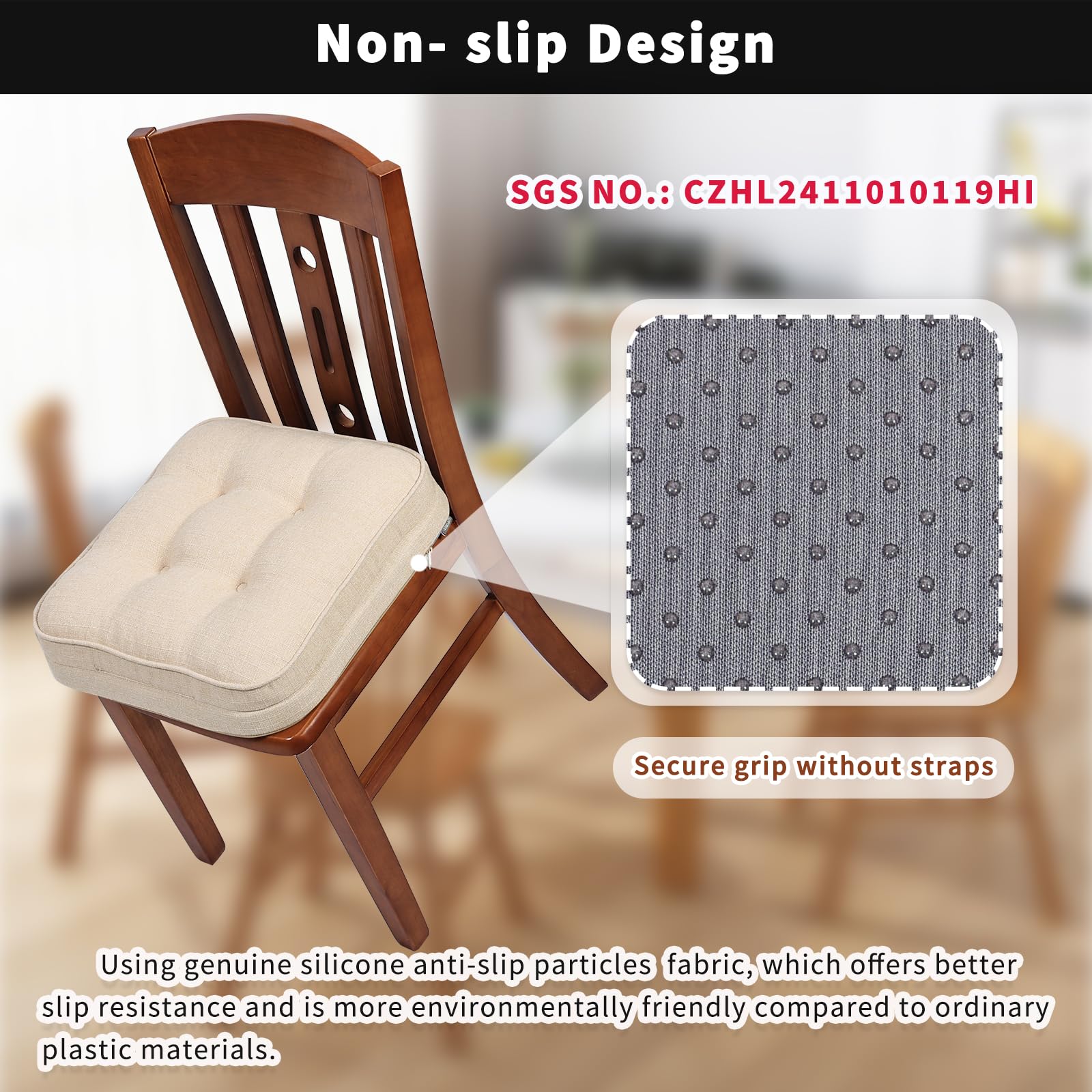 GOFORIT chair cushions removable cover closeup for easy cleaning.