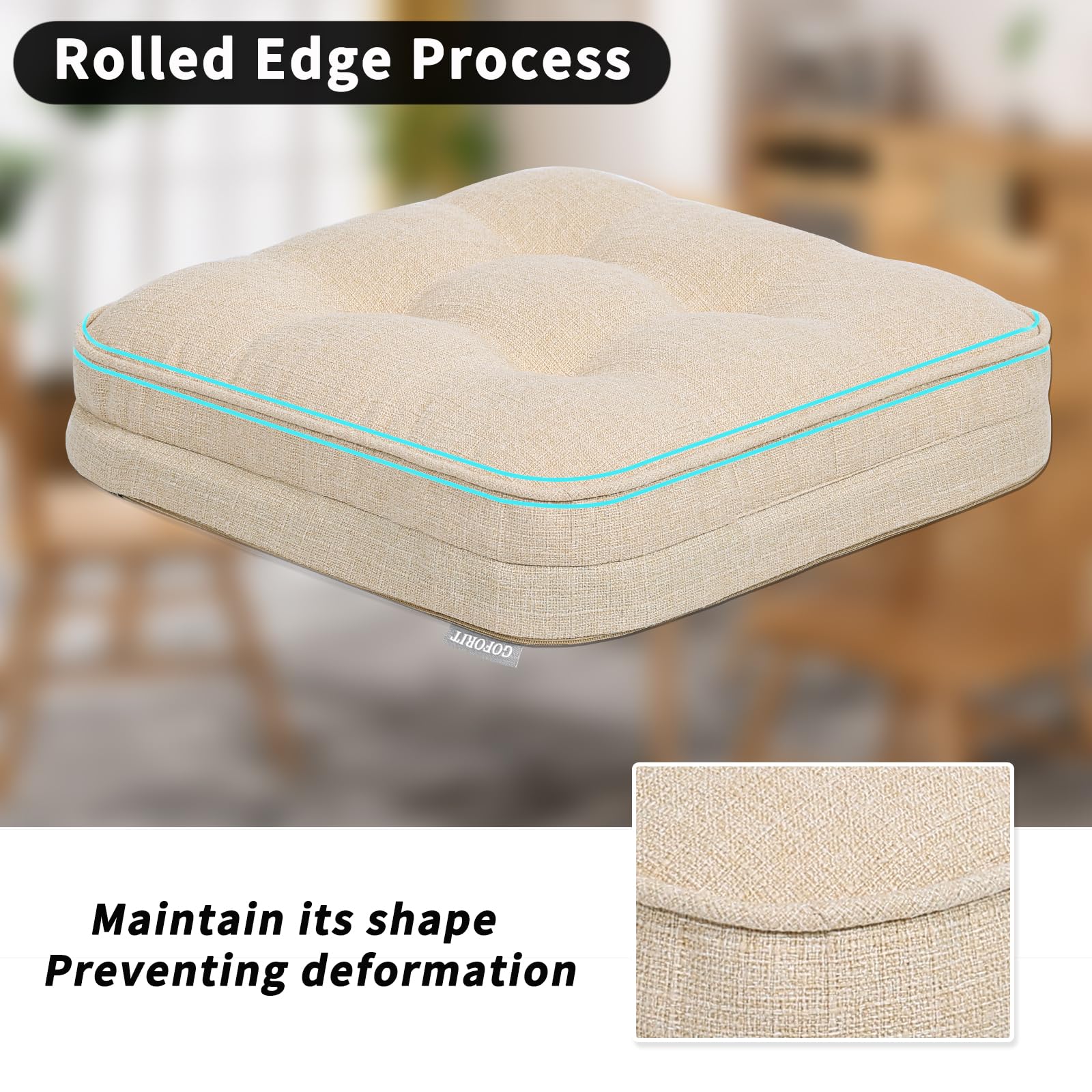 GOFORIT chair cushions textured fabric adds durable style.
