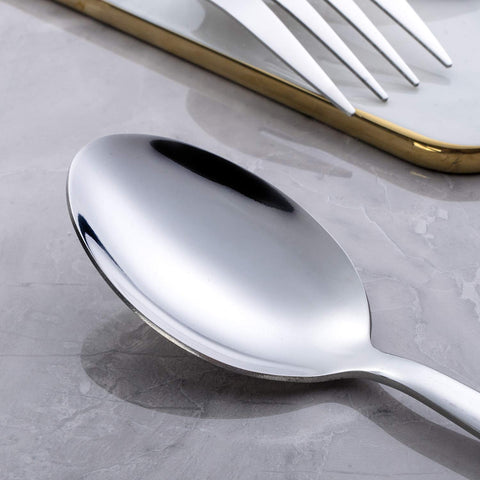 GoGeiLi serving fork in polished stainless steel, great for platters.