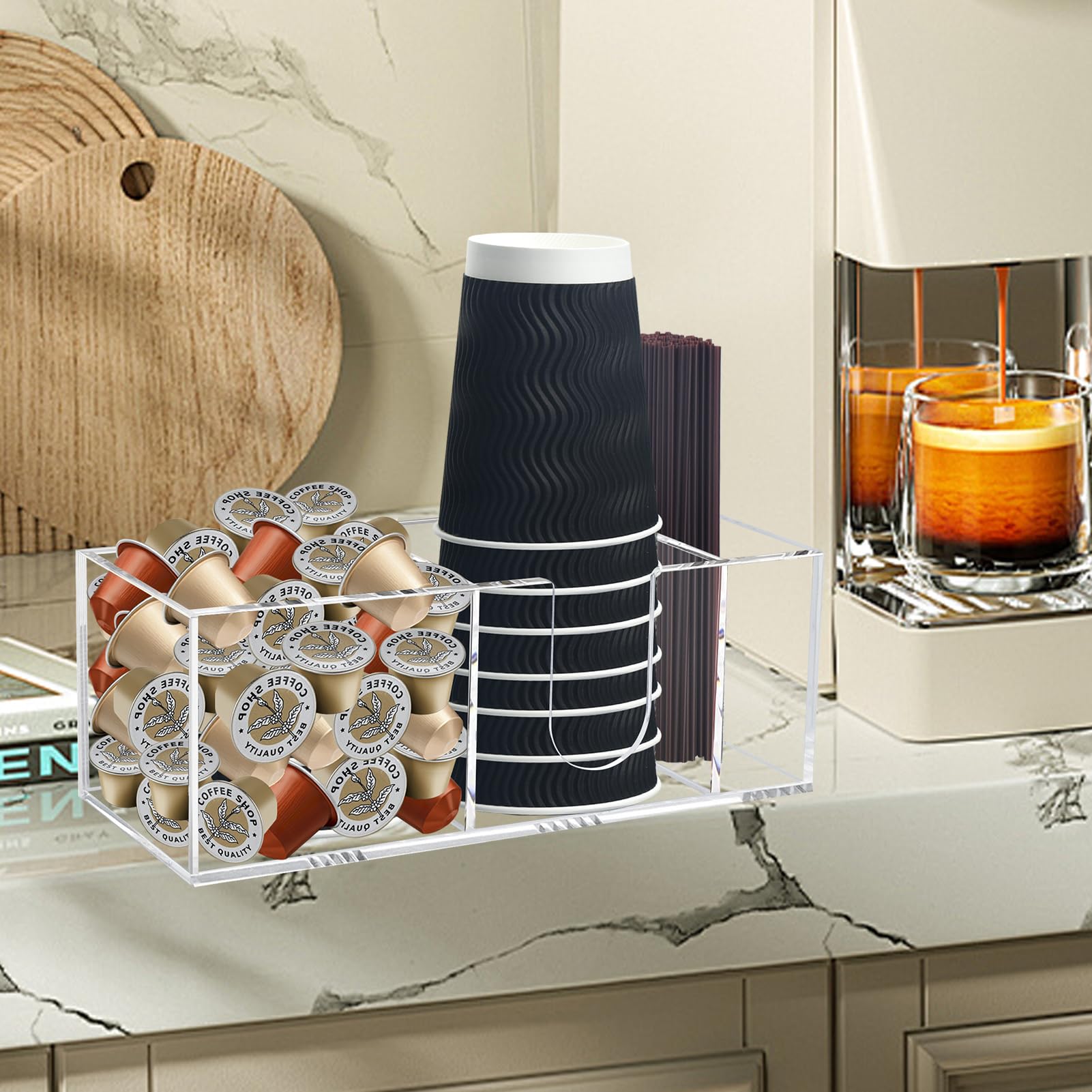 Goindy easy-access design helps guests grab cups and lids quickly.