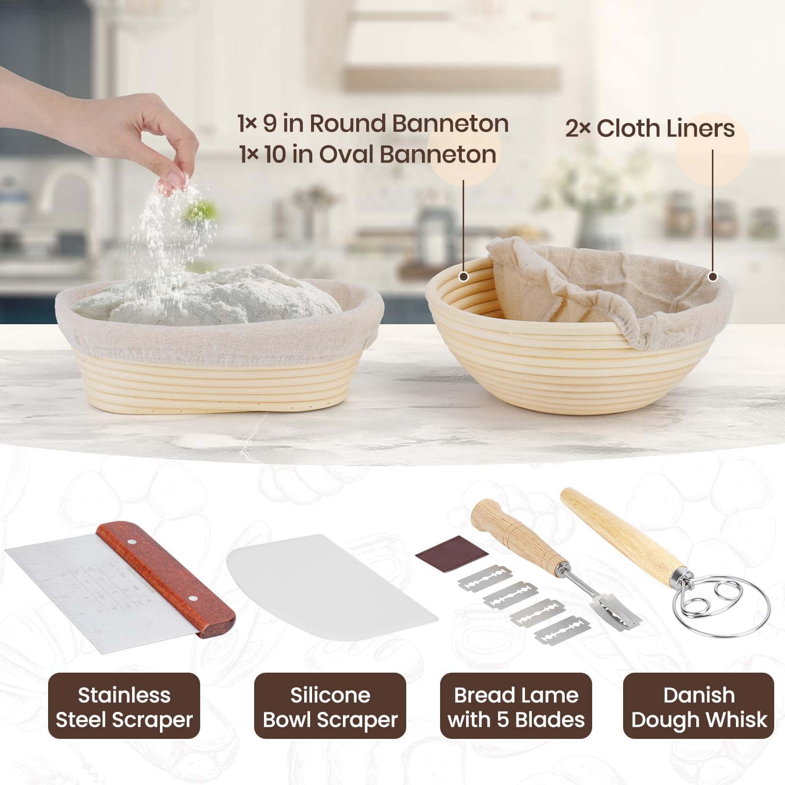 GOKALL sourdough starter kit with tools for home baking