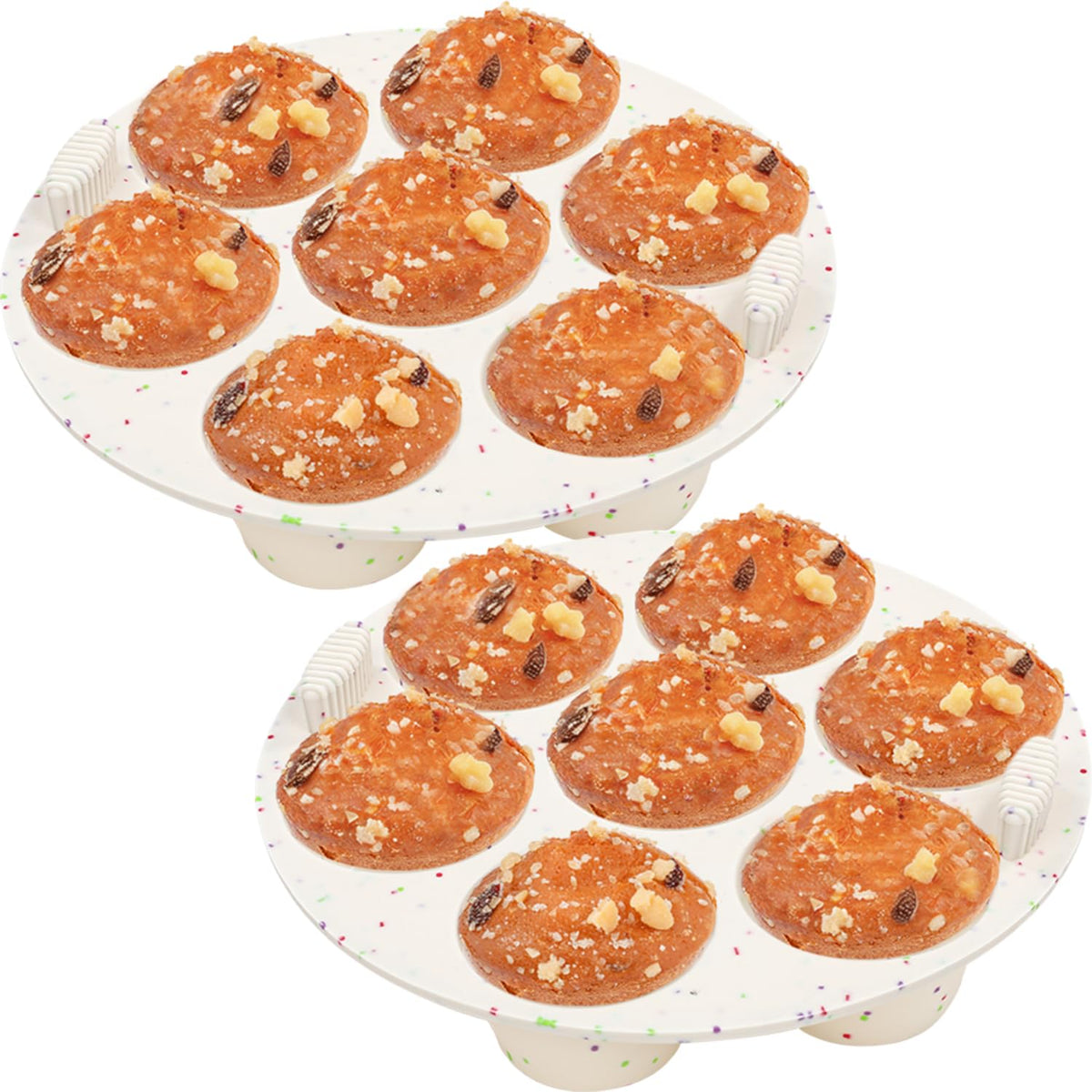 GOKCEN's round confetti silicone egg bite molds for easy, mess-free snacks.