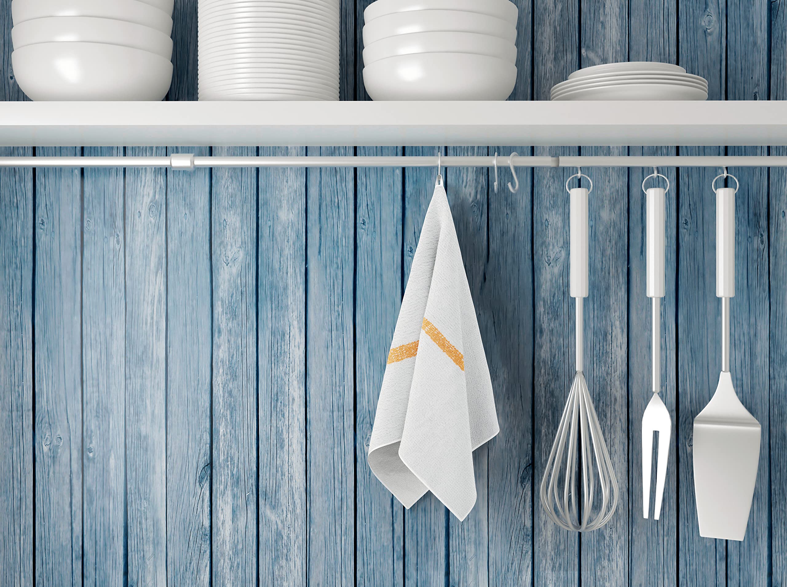 Gold Textiles 16x19 inch towels drying glassware and plates with ease.