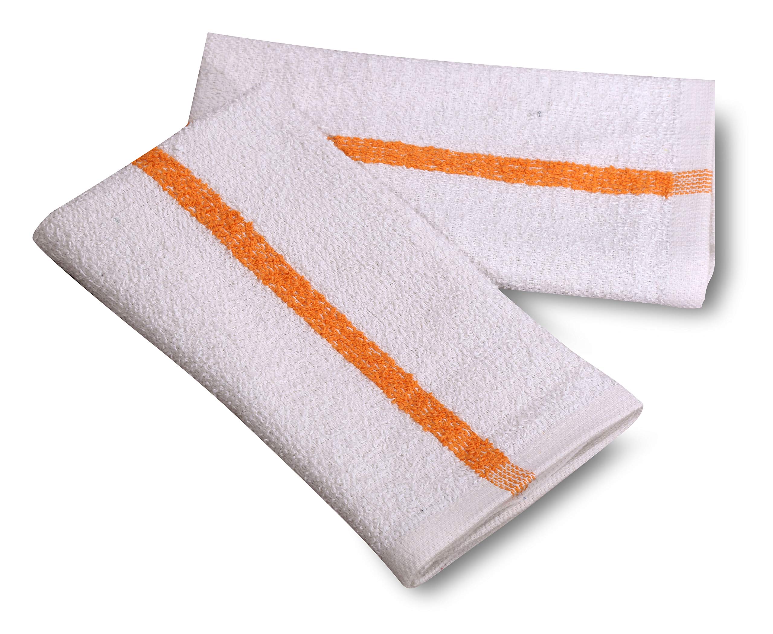 GOLD TEXTILES towel stack white cotton blend towels with gold stripe ideal for storage