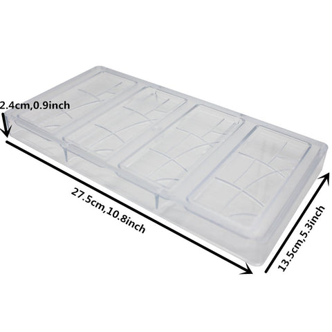 Goldbaking plain bar mold with chocolate bars ready to chill