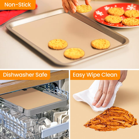 Goldeer heat-resistant pastry mat safe for oven, freezer, and microwave.