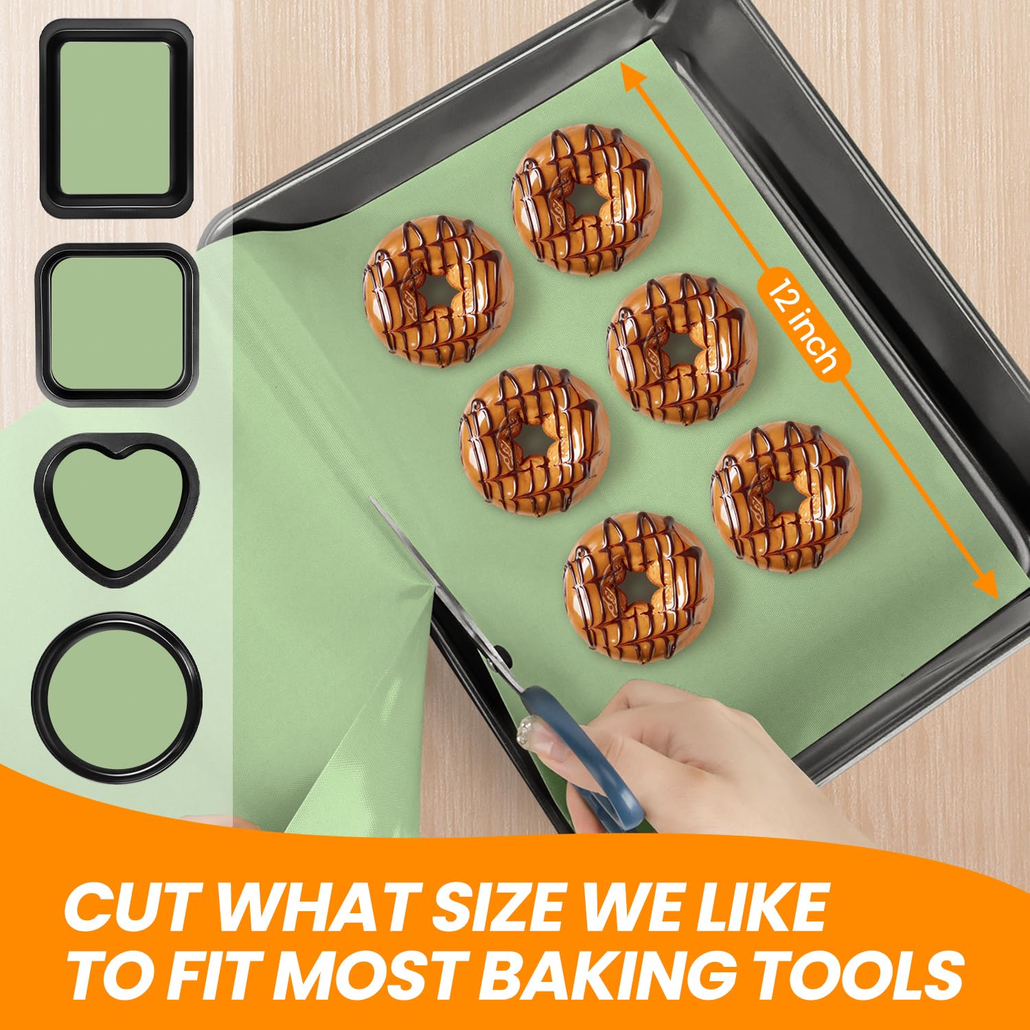 Goldeer mat cut to size demonstrates flexible fit for any pan.
