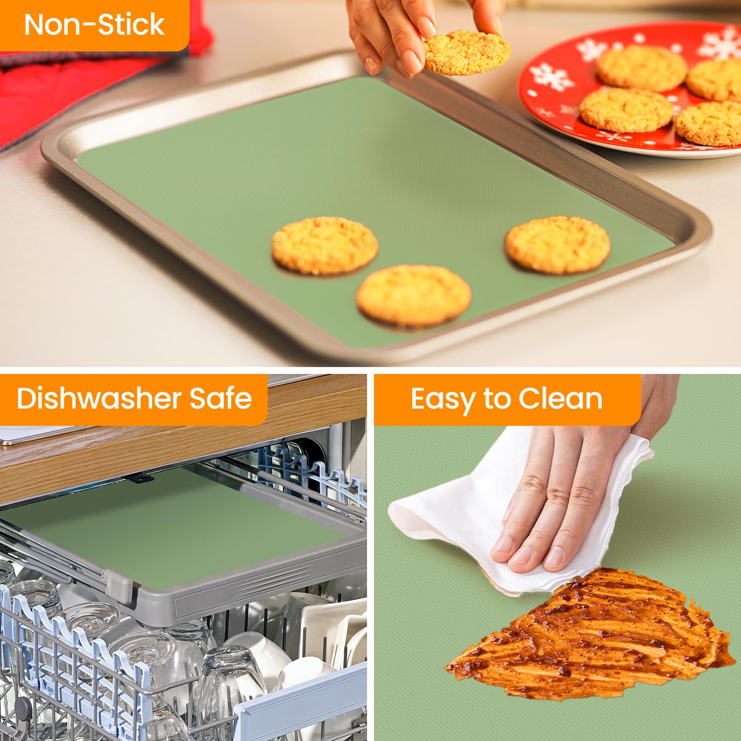 Goldeer mat used as multi-purpose kitchen surface for dough and pastry.