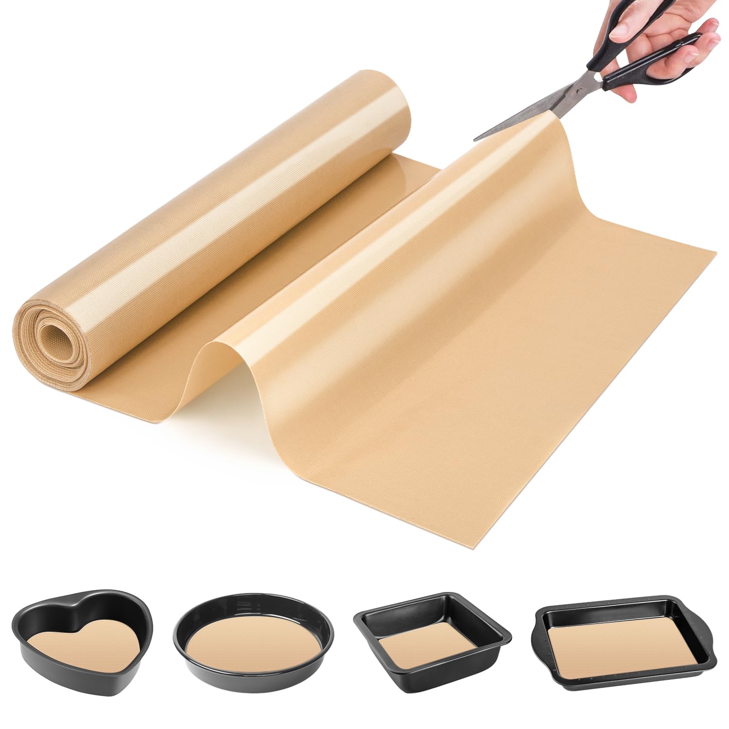 Goldeer silicone baking mat roll with non-stick surface for easy release and cleanup.
