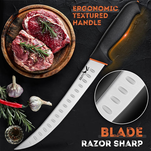 Golden Bird 10in butcher-breaking knife for cleaner meat division.