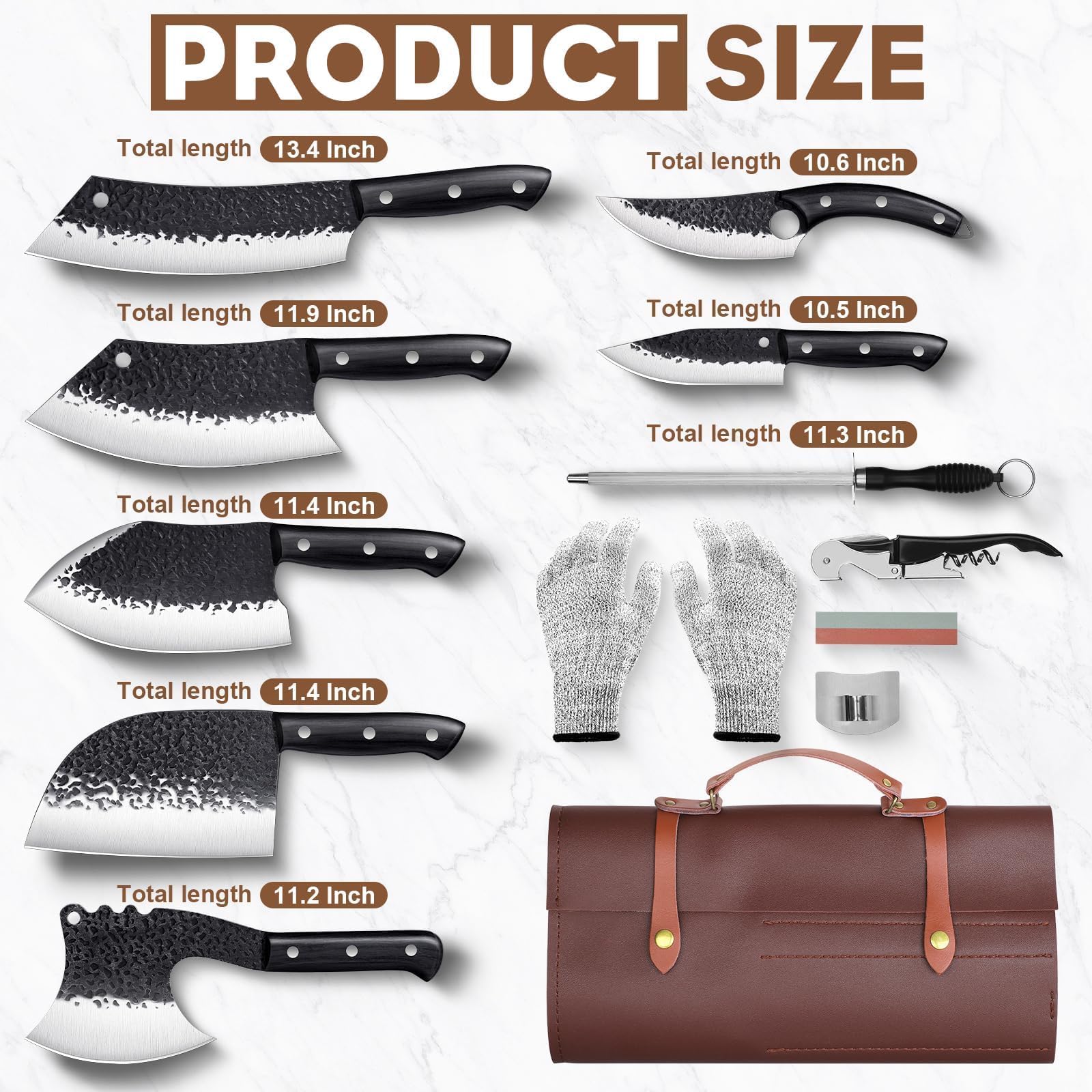 Golden Bird full tang ergonomic handle for balanced control