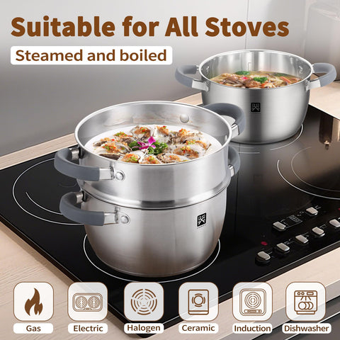 GOLDEN KEY dishwasher-safe steamer ensures easy cleanup after meals.