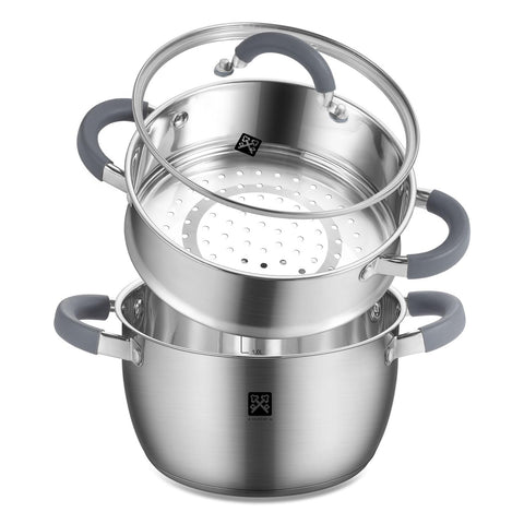 GOLDEN KEY 3.2 qt steamer pot with lid for efficient family meals.
