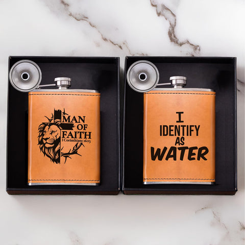 Golden Rain compact 5.3-inch flask fits in jacket pockets.