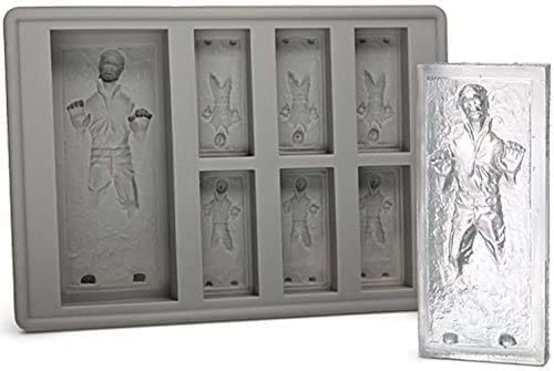 Gold INKU Boba Fett mold for unique ice, chocolates, and fun desserts.