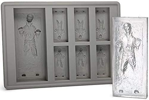 Gold INKU Boba Fett mold for unique ice, chocolates, and fun desserts.