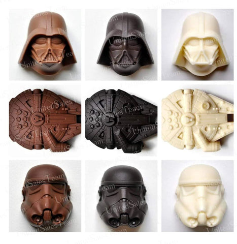 Gold INKU Darth Vader silicone mold ideal for themed treats and ice cubes.