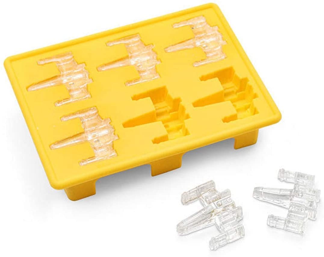 Gold INKU Millennium Falcon mold versatile for chocolates, ice, and party decor.