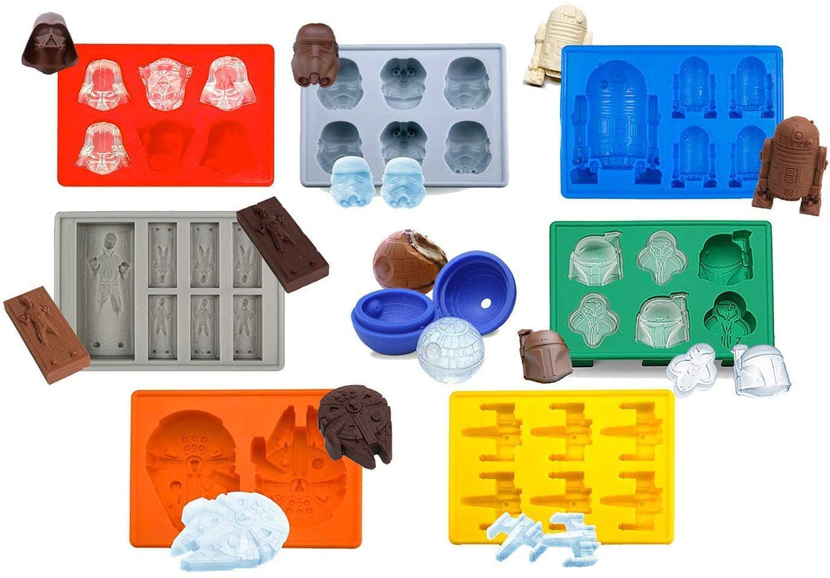 Gold INKU Star Wars Stormtrooper silicone mold for fun ice and chocolates at parties.