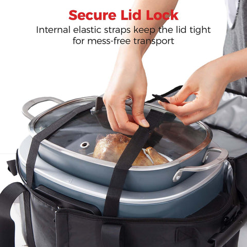 Goldlion bag interior showing internal elastic straps for secure transport.