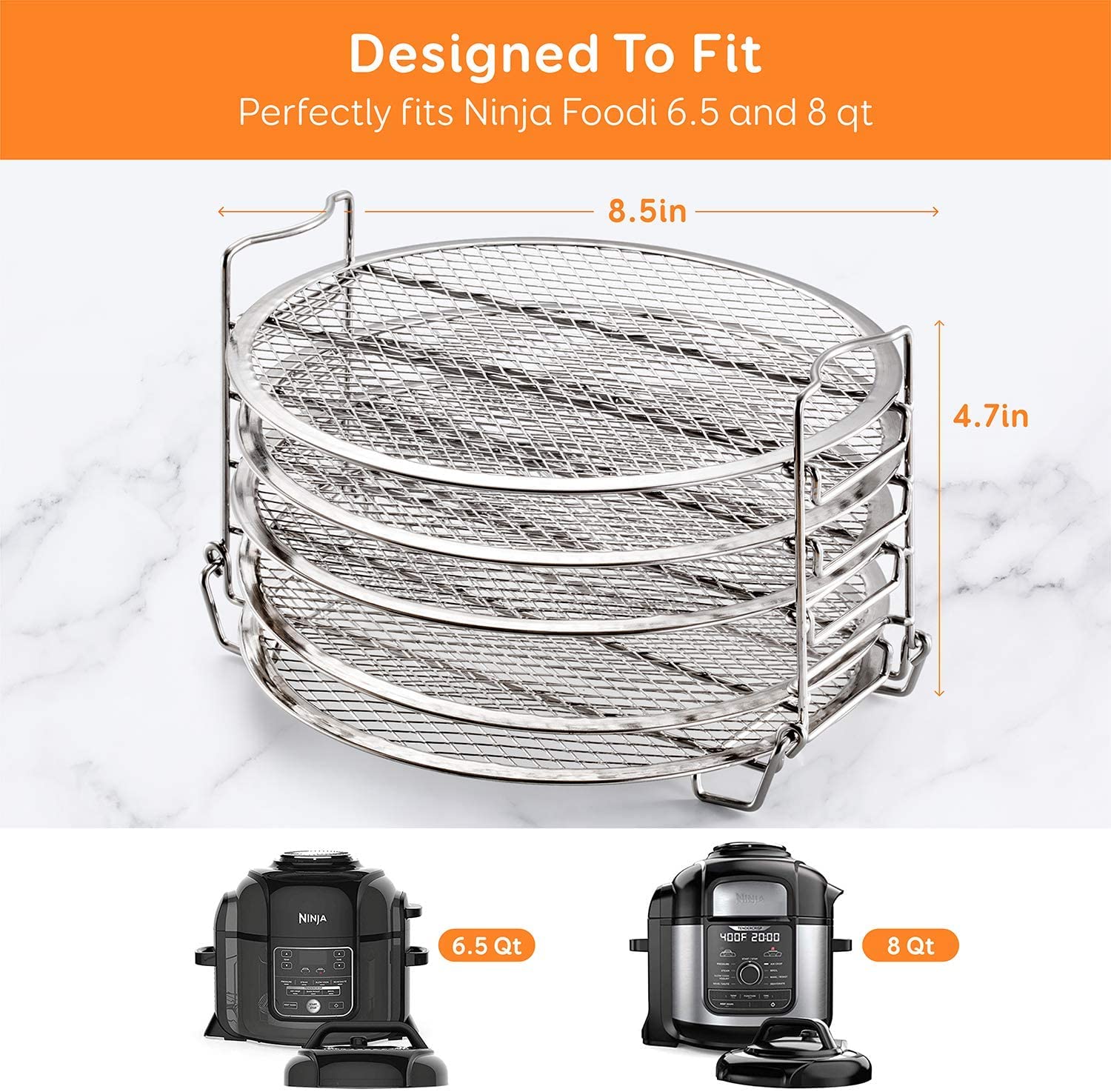 Goldlion Dehydrator Rack 8.5-inch diameter fits Ninja Foodi 6.5 and 8 qt