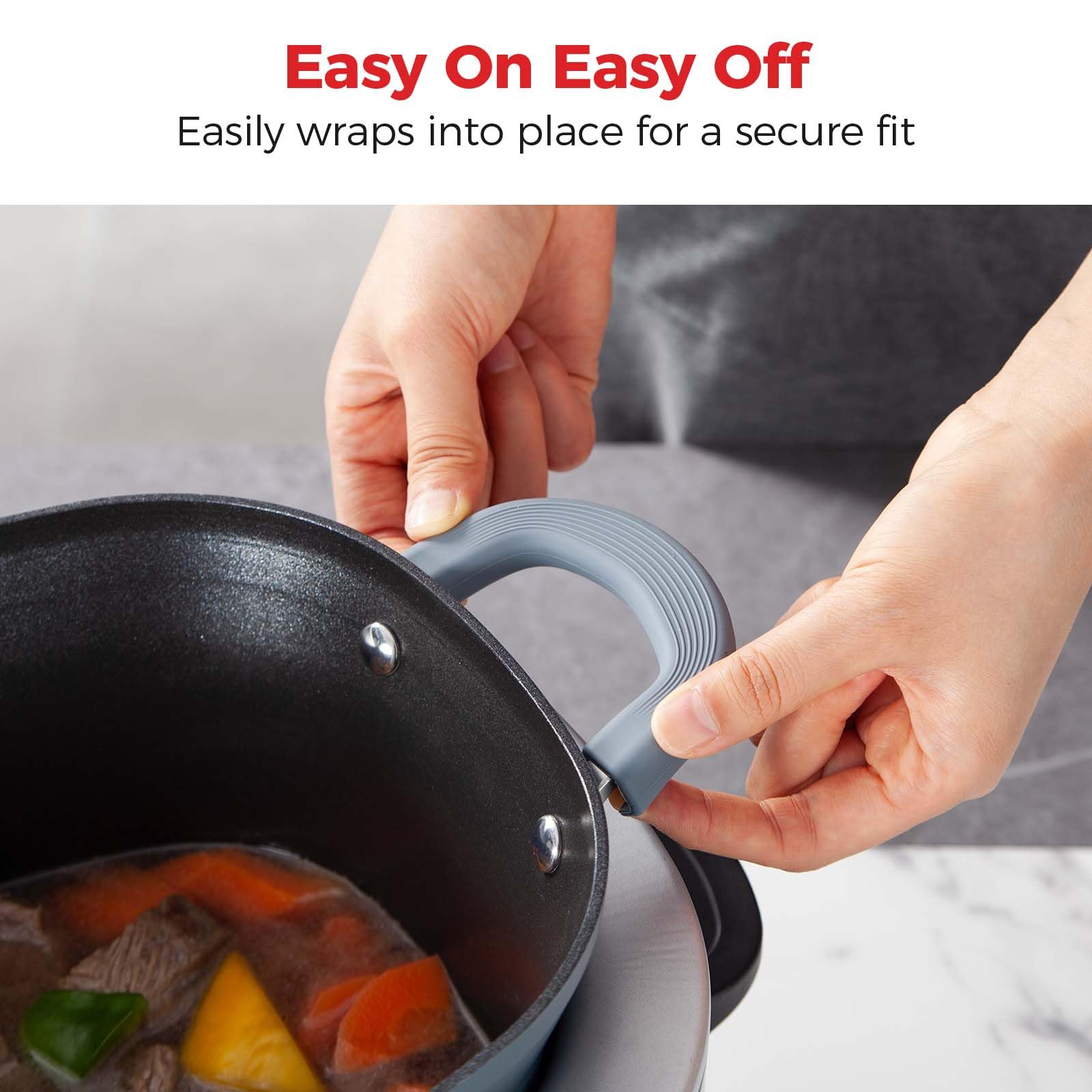 Goldlion wrap-on handle cover provides secure, easy handling.