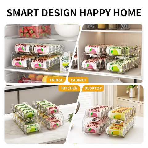 GoldOath space-saving drink organizer ideal for fridge and pantry.