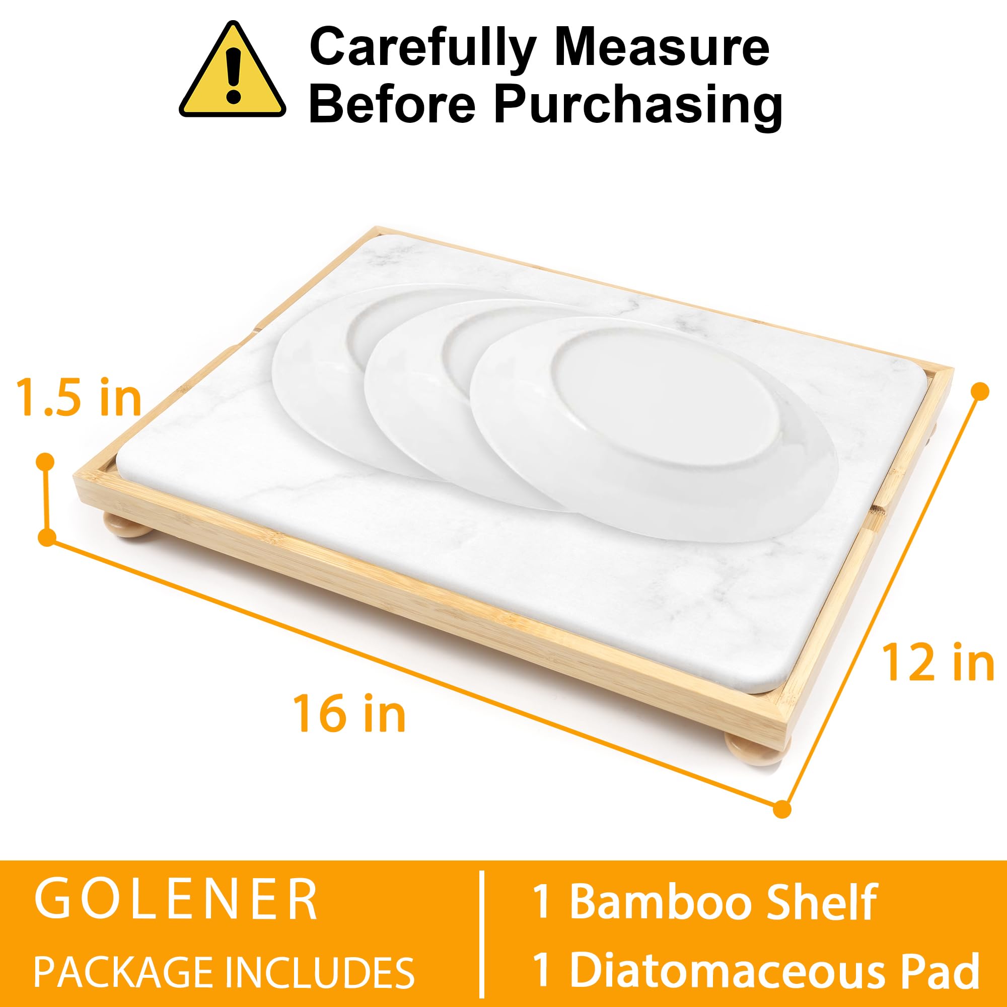 Golener eco-friendly bamboo tray and food-grade materials highlighted.