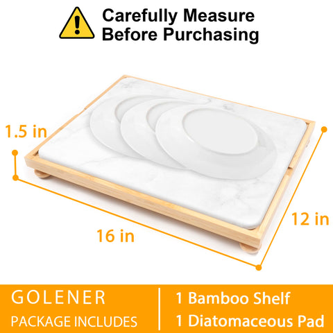 Golener eco-friendly bamboo tray and food-grade materials highlighted.