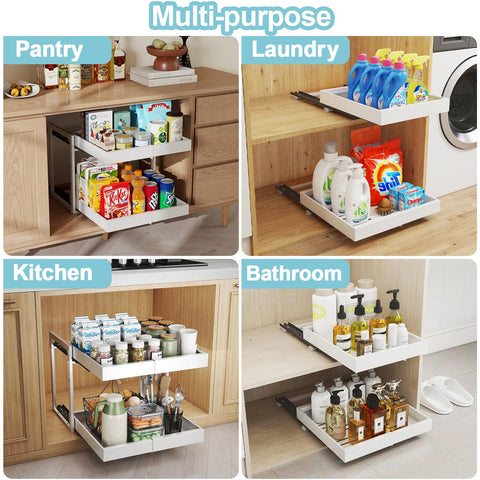 Golener durable metal frame resists wobble for reliable storage in kitchen and bath.