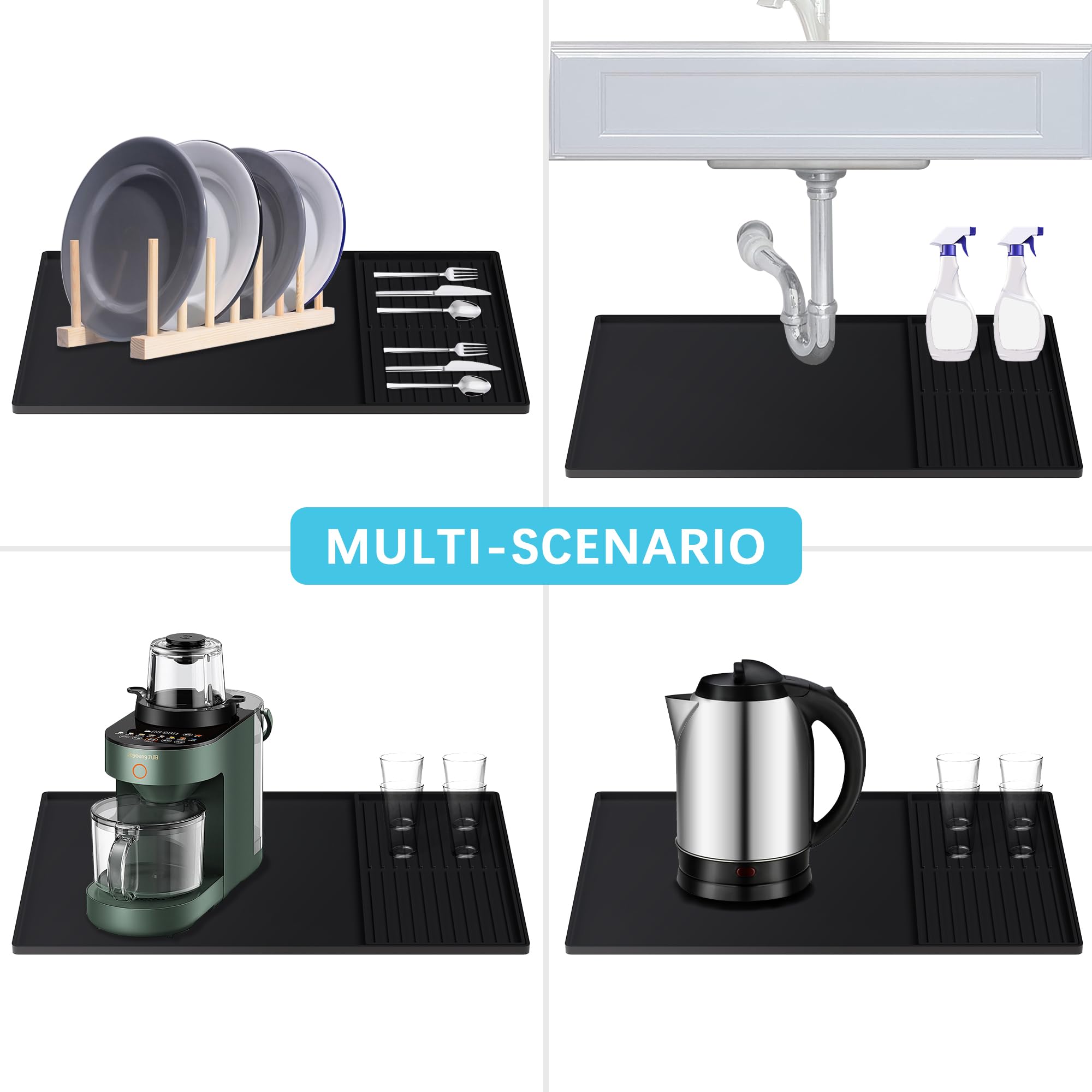Golener mat guards countertops and under-sink areas when placing appliances