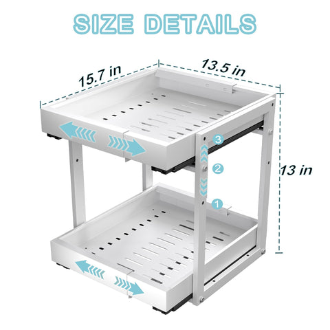 Golener under-sink installation highlights sturdy iron frame and 80 lb capacity.