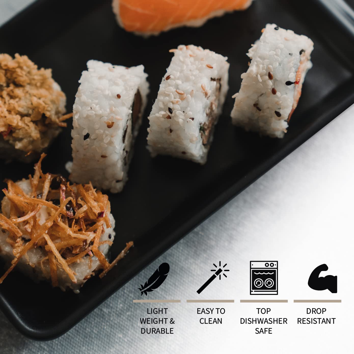 Durable Goliber melamine set is drop-resistant for everyday use