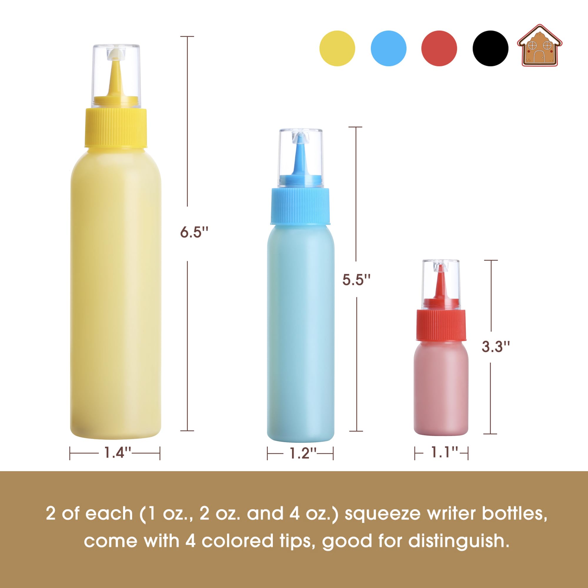 GOLOHO 2oz bottle ready to decorate larger cookies with smooth flow.