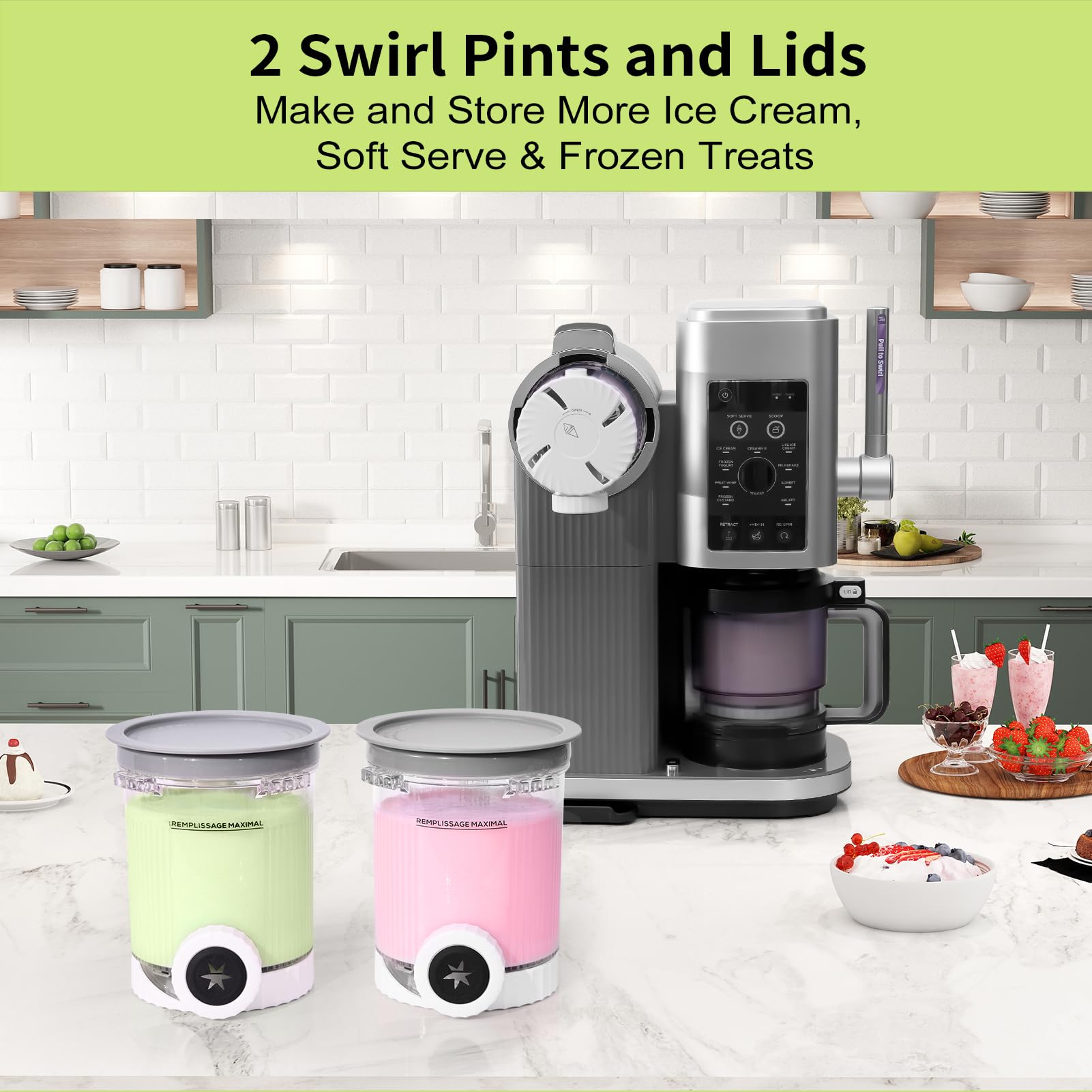GoMaihe Ninja Swirl cream pint-freezer-safe design withstands freezing and warming.