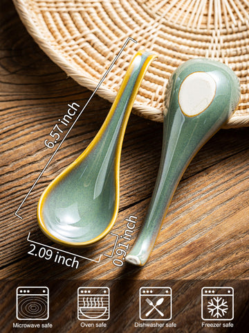Gomakren 6.5-inch ramen spoons for pho and noodle bowls