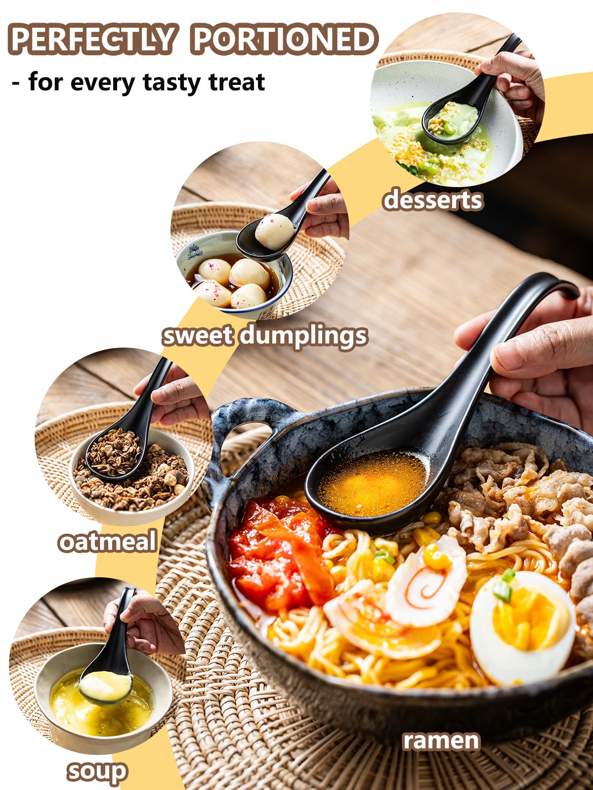 Gomakren dishwasher-safe ceramic spoon resists stains and grease