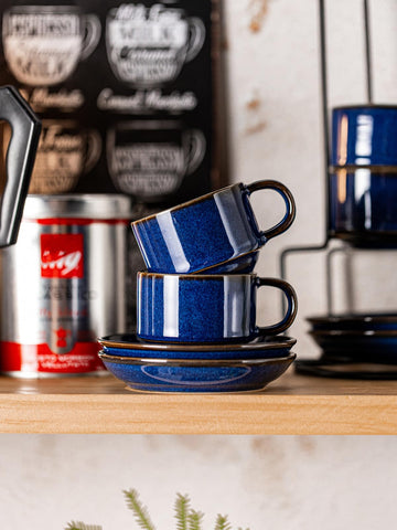 Cobalt glaze enhances table settings from casual mornings to special occasions.