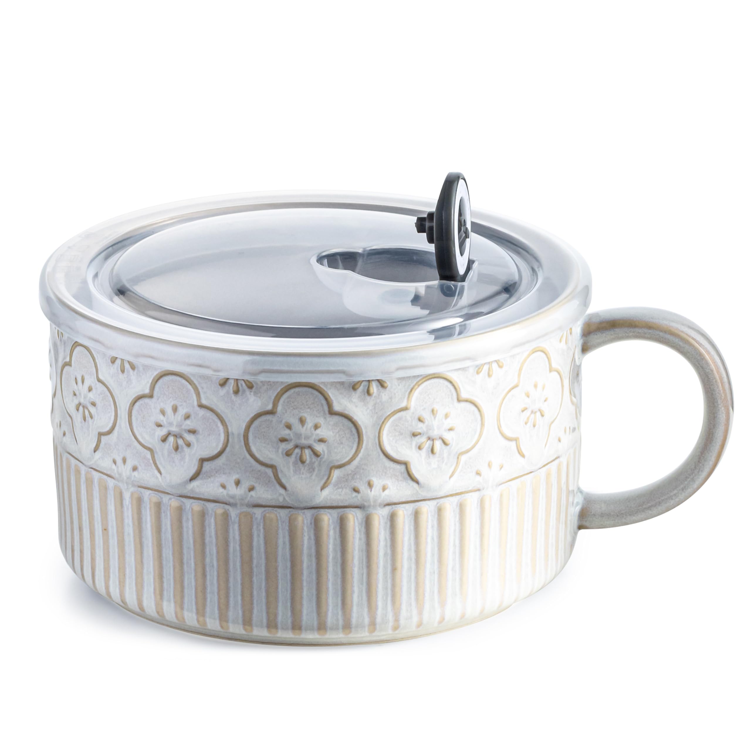 Gomakren extra-large soup bowl with handle for easy hot meals on the go.
