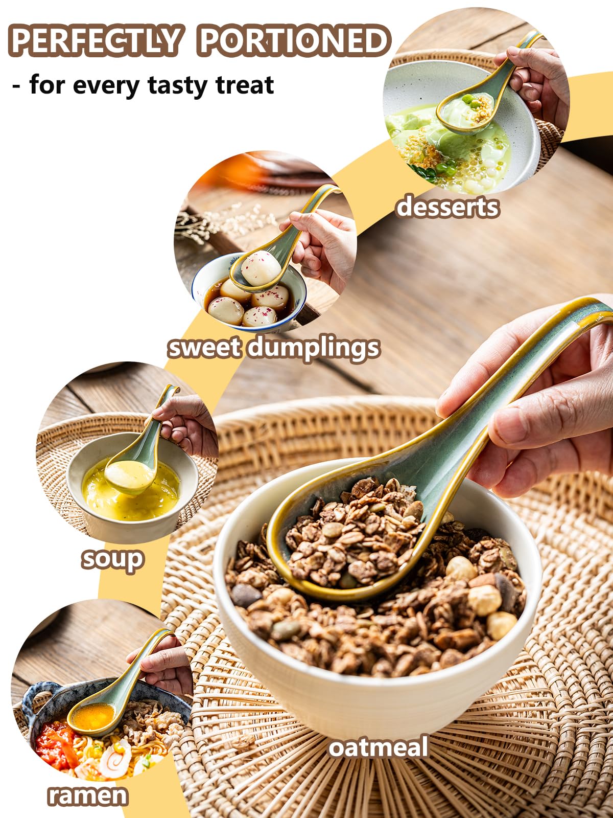 Gomakren lead-free and cadmium-free ceramic spoons for safe serving