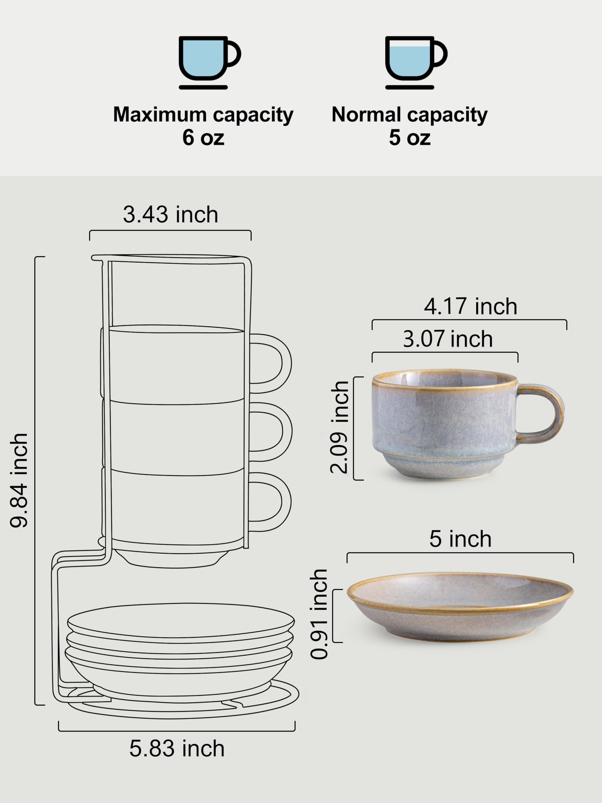 Gomakren porcelain cups feature a smooth glaze for easy cleaning.