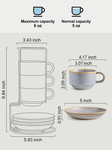 Gomakren porcelain cups feature a smooth glaze for easy cleaning.