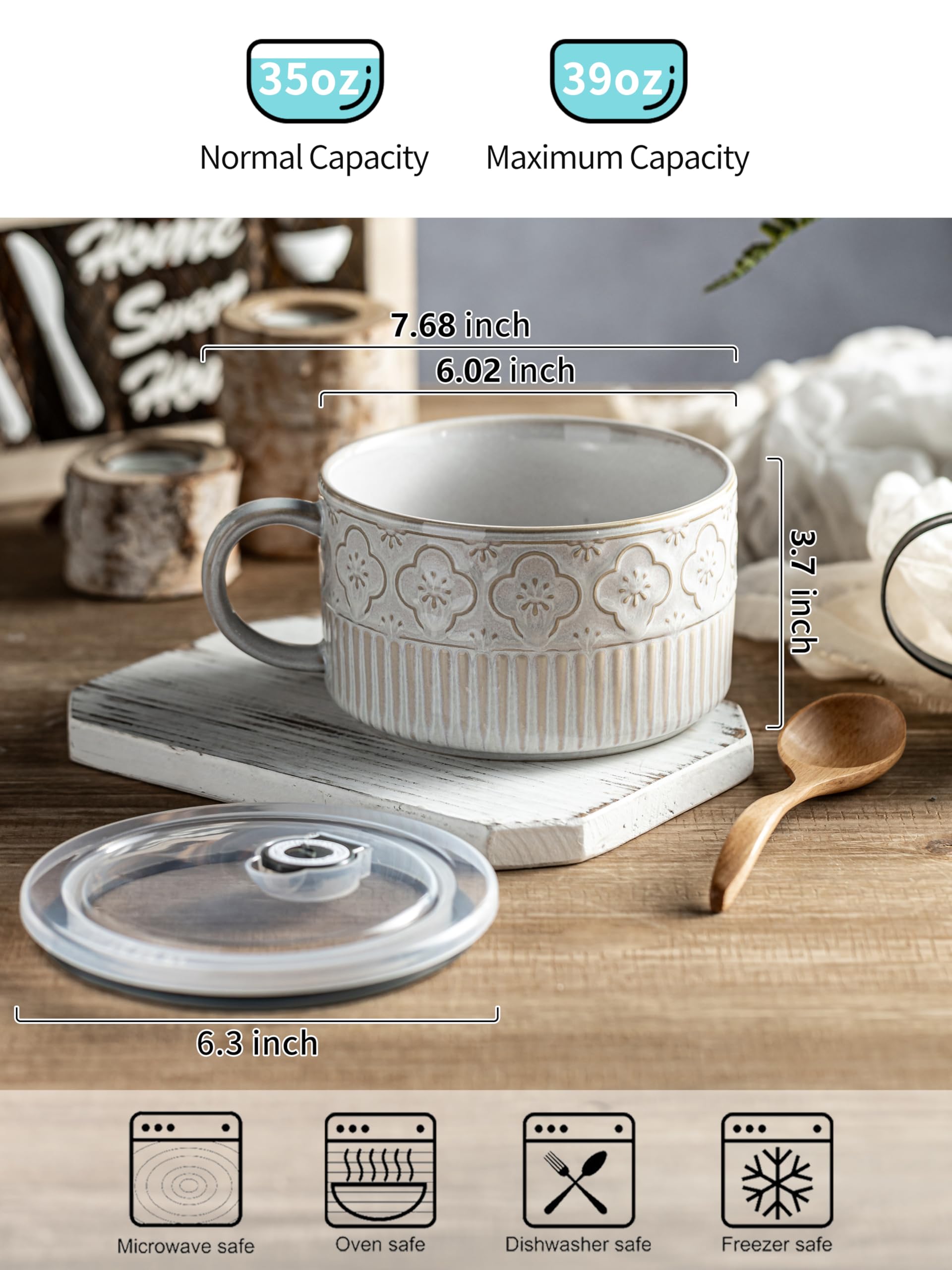 Gomakren ramen bowl lid showing leak-proof seal for travel and microwave convenience.