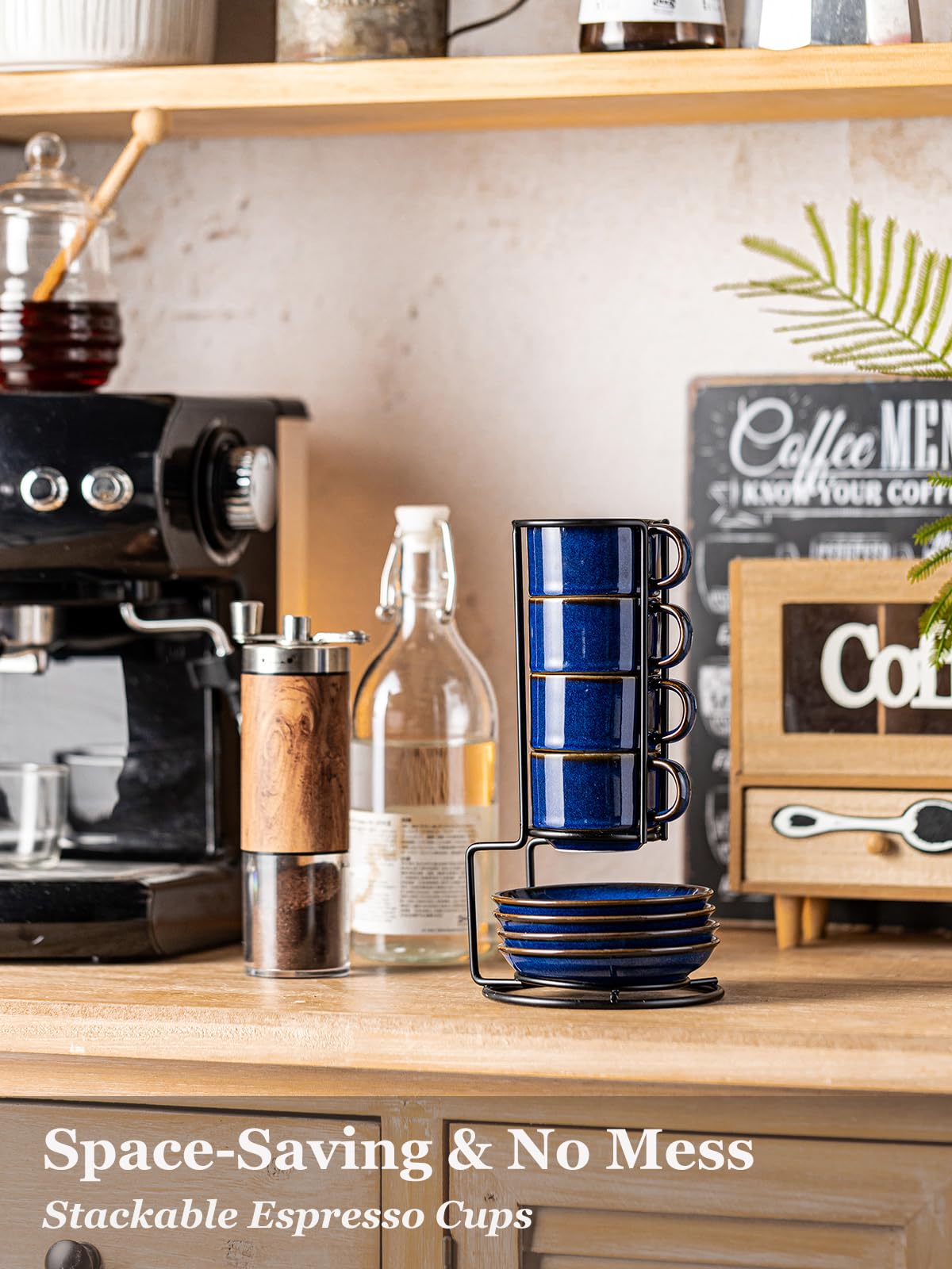 Saucers with grooved bases prevent spills during busy cafe moments.