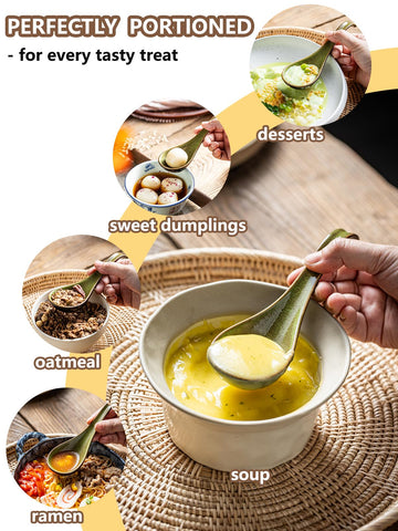 Gomakren long-handle design for easier serving of noodle soups