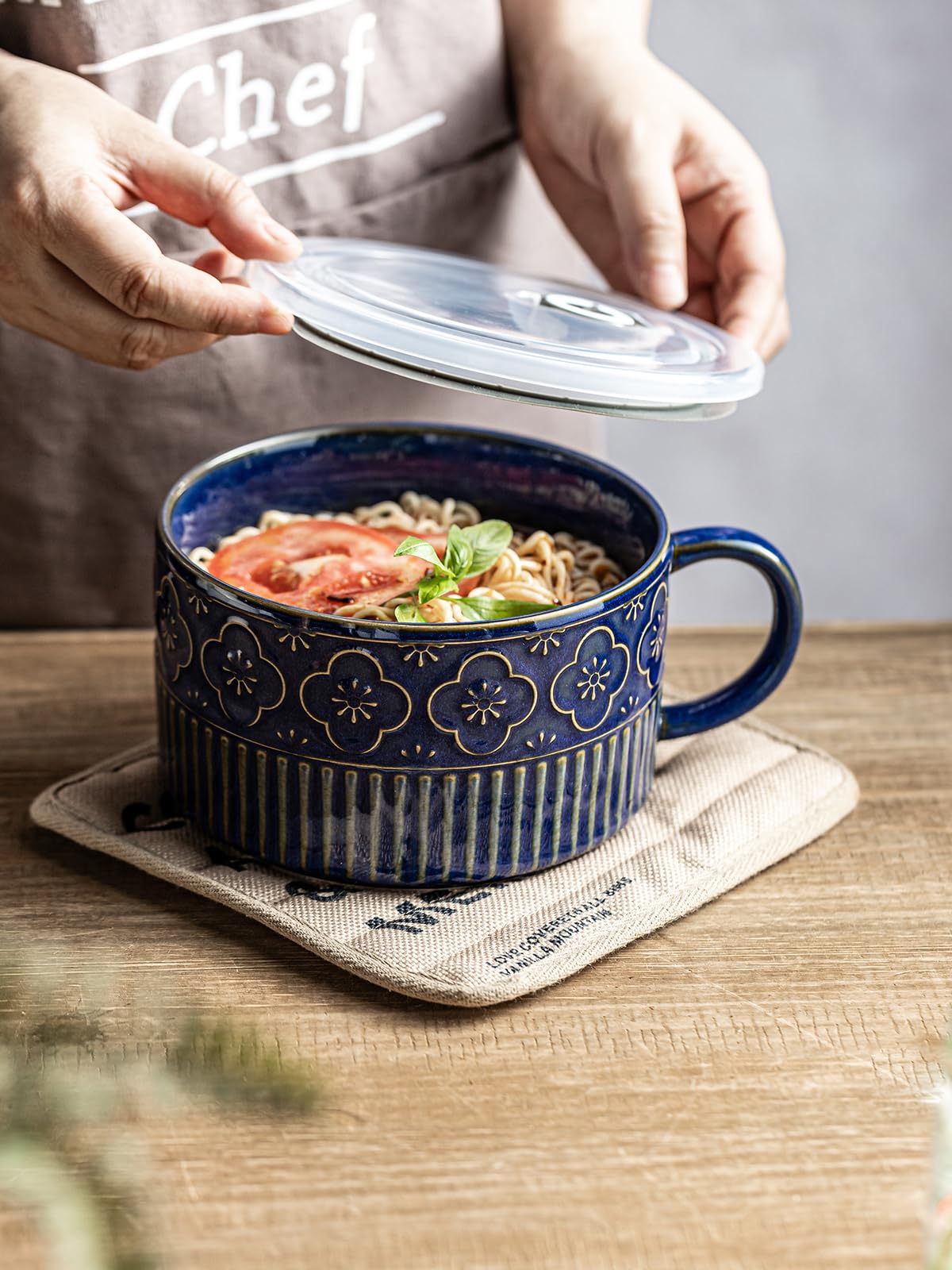 Gomakren stackable ceramic bowl design saves kitchen storage space.