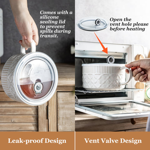 Gomakren stackable soup bowl saves kitchen space when covered with lids.